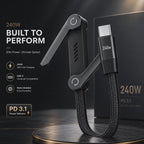 240W Foldable USB-C Fast Charging Cable Organizer